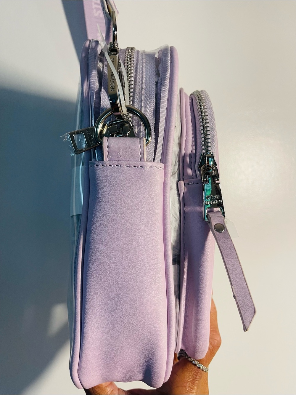 Steve Madden Lilac Clear Crossbody Bag with Matching Wallet. NWT - Picture 4 of 10